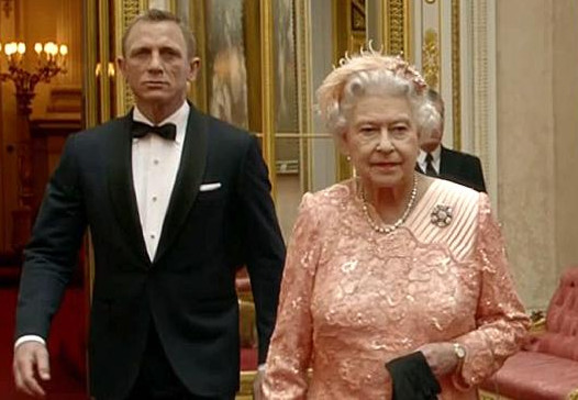 Daniel Craig as James Bond with Queen Elizabeth II