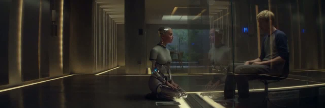 Turing Test from Ex Machina, featuring Ava and Caleb.