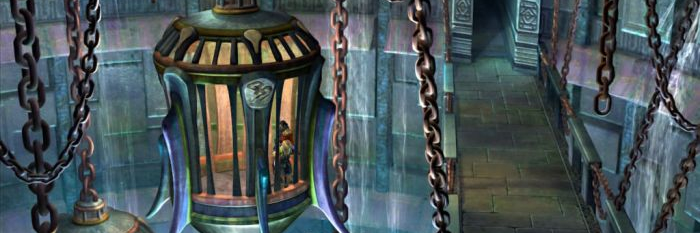 Hanging prisons in Bevelle, from FFX