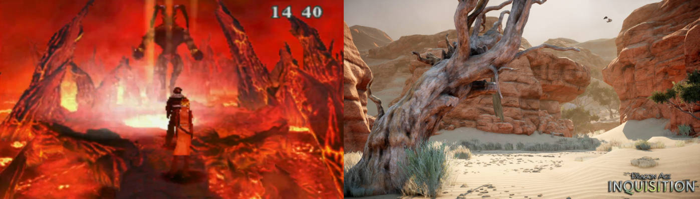 Image showing fire cavern from FFVIII and desert level from DAI