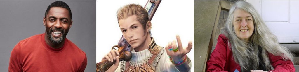 Pictures of Idris Elba, Balthier and Mary Beard as optional stand-ins for KS.