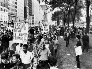 Photo of protestors of the Vietnam War