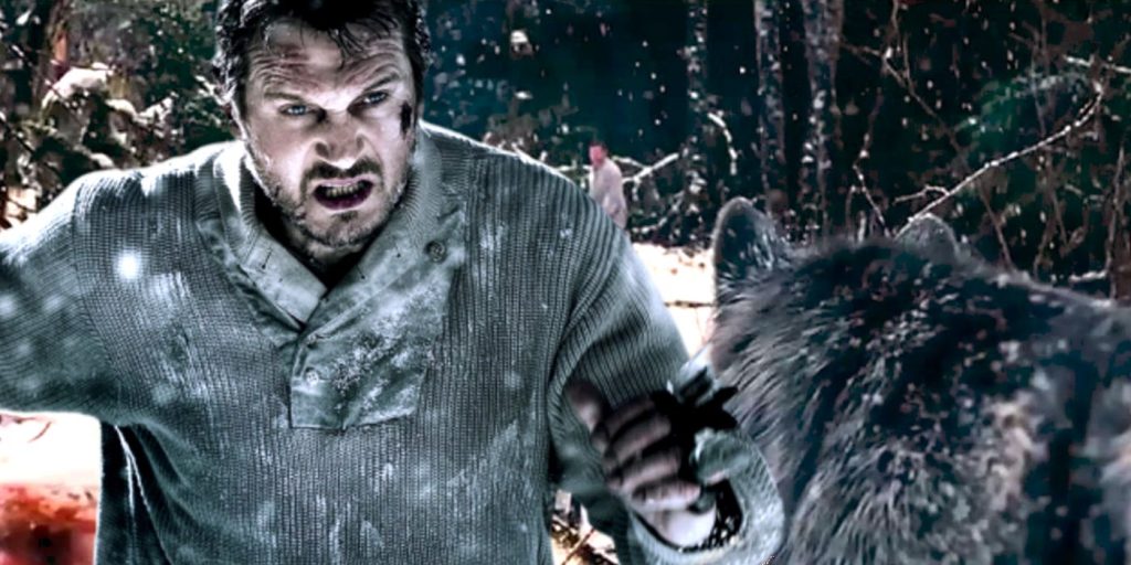 Liam Neeson runs from wolves in The Grey